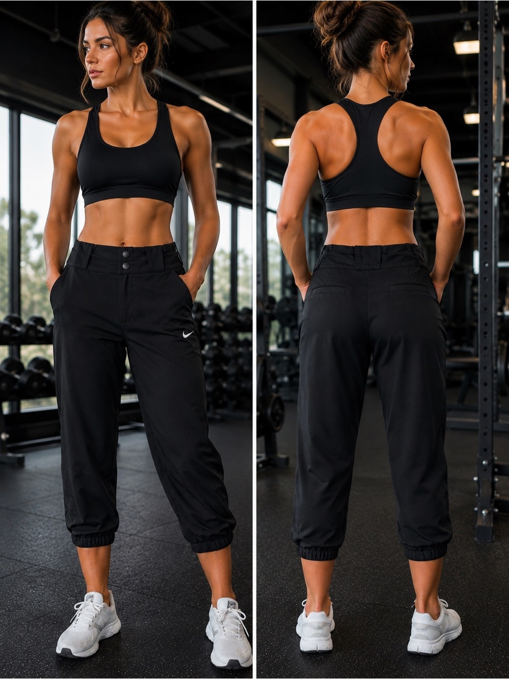 🌙✨🆕 Nike Women’s Black Cropped Jogger Pants Size S – NWT